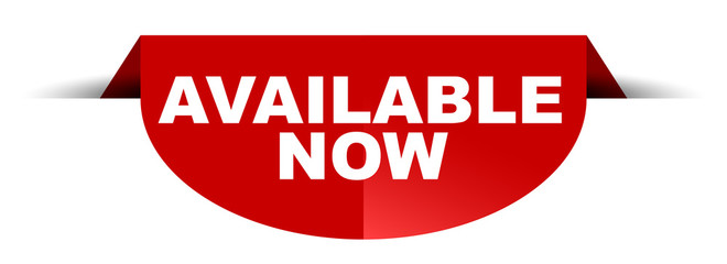red vector round banner available now