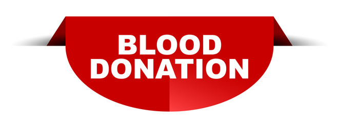 red vector round banner blood donation