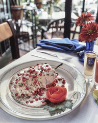 Chile en nogada Typical mexican cuisine's 