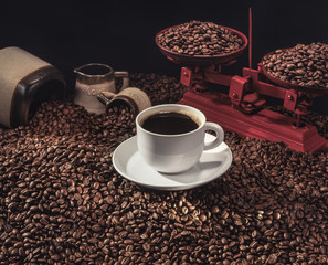 Coffee beans Coffee background to feel the richness of its flavor