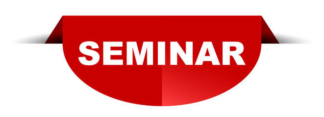 red vector round banner seminar