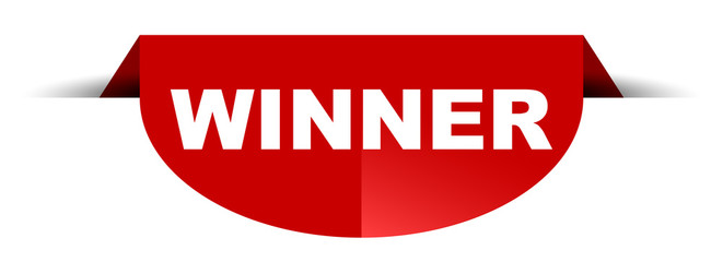 red vector round banner winner