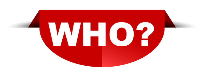 red vector round banner who