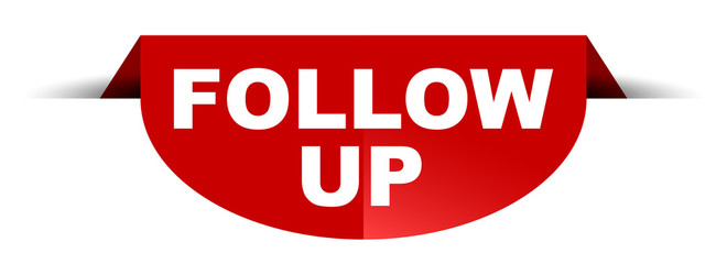 red vector round banner follow up