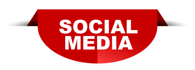 red vector round banner social media