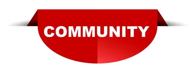 red vector round banner community