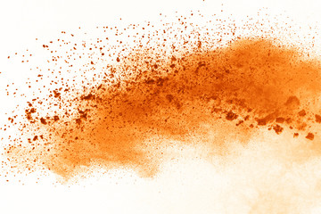 Fototapeta na wymiar Color of powder explosion on white background. Colored cloud. Colored dust explode. Paint Holi.