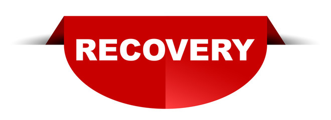 red vector round banner recovery