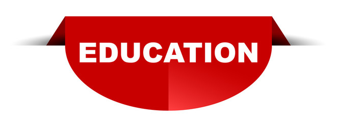 red vector round banner education