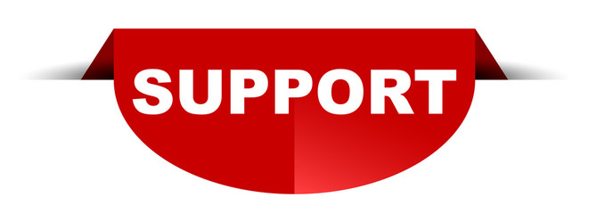 red vector round banner support