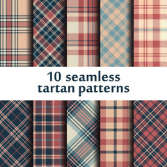 Set of seamless tartan patterns