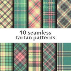 Set of seamless tartan patterns