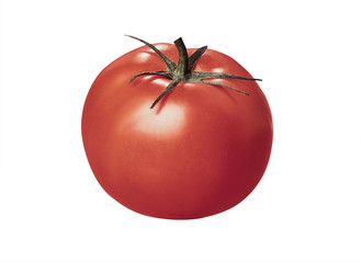 Tomato with clipping path Freshly cropped red tomato