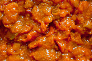 Jam from fresh and juicy apricot close-up shot