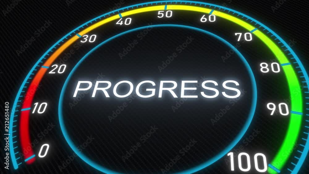 Poster progress futuristic indicator. conceptual 3d animation