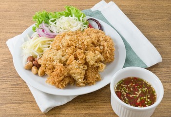 Crispy Catfish Salad with Green Mango and Vegetable