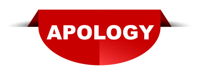 red vector round banner apology