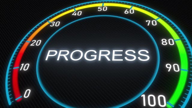 Progress futuristic indicator. Conceptual 3D animation