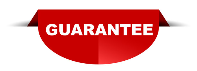 red vector round banner guarantee