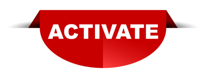 red vector round banner activate