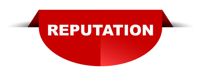 red vector round banner reputation