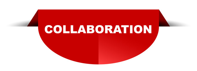 red vector round banner collaboration