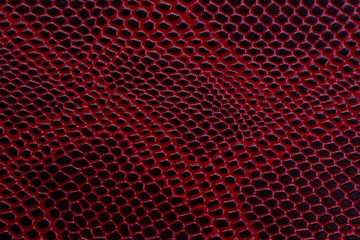 artificial red leather. imitation of snake skin