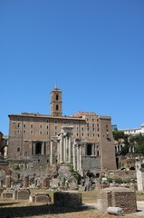 Obraz premium Temple of Saturn and Tabularium in Forum Romanum, Rome Italy