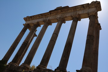 Temple of Saturn in Forum Romanum, Italy
