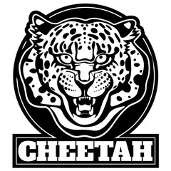 Vector illustration of cheetan head. Tattoo style