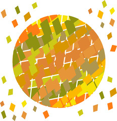 Circle of fragments. Flying parts. Vector. Texture, background for drawing or inscription