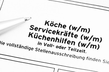 Köche gesucht Stellenanzeige
