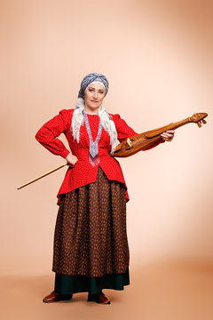 grandma with ancient violin