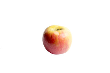 one fresh red apple isolated on white background