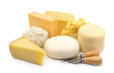 Fototapete Milchprodukte Verschiedene Käsesorten