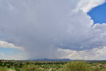 Monsoon Season Tucson Arizona Clouds Sky Tortolita Mountains Rain Desert
