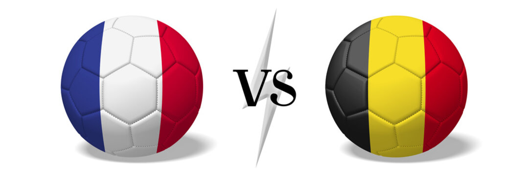 Soccerball concept - France vs Belgium