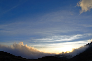 Beautiful sunset witnessed from the Huaytapallana mountain range.