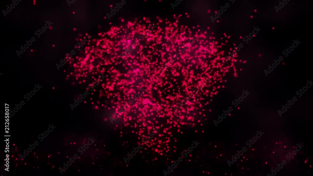 Aufkleber animation of flying flickering particles form a wifi sign or internet symbol on dark background with