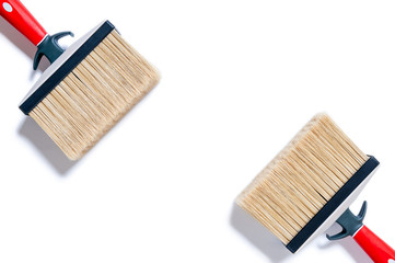 Professional house painter, work tools on a white background © francescomou