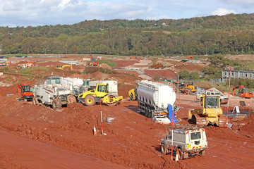 Road construction site