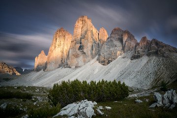 Tre Cime di Lavaredo in sinset