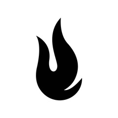 the fire is lit with a black icon. isolated