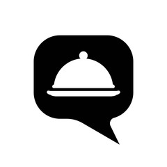 tray-dish dialogue icon. isolated