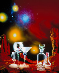Kryształowe naczynia w kosmosie, kosmiczne przyjęcie