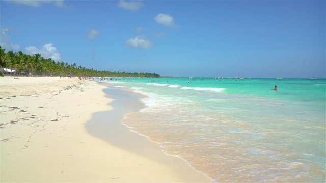 Beautiful ocean beach in dominican republic at sunny morning