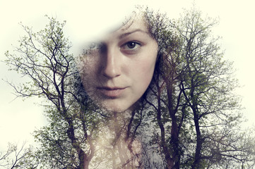double exposure women