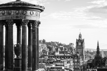 Black and White View over Edinburgh City