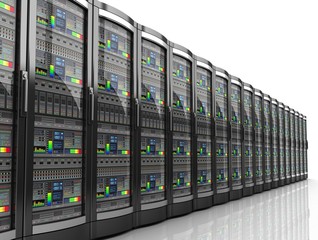 Obraz premium network workstation server 3d illustration