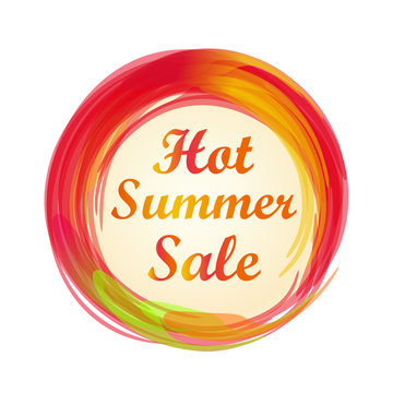 Hot summer sale lettering design. Summer sale banner. Vector illustration